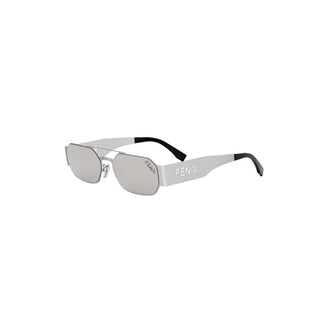 FENDI FE40153U women Silver Oval Sunglasses