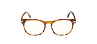 Tom Ford FT5868-B BLUE BLOCK men Brown Squared Eyeglasses