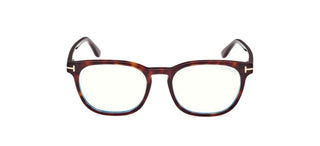 Tom Ford FT5868-B BLUE BLOCK men Havana Squared Eyeglasses