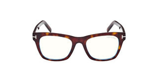 Tom Ford FT5886-B BLUE BLOCK men Havana Squared Eyeglasses