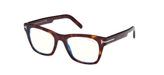 Tom Ford FT5886-B BLUE BLOCK men Havana Squared Eyeglasses