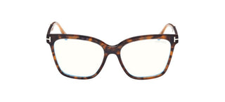 Tom Ford FT5892-B BLUE BLOCK women Havana Geometric Eyeglasses