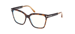 Tom Ford FT5892-B BLUE BLOCK women Havana Geometric Eyeglasses