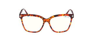 Tom Ford FT5892-B BLUE BLOCK women Havana Geometric Eyeglasses