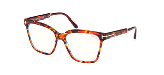 Tom Ford FT5892-B BLUE BLOCK women Havana Geometric Eyeglasses