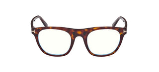 Tom Ford FT5895-B BLUE BLOCK men Havana Geometric Eyeglasses