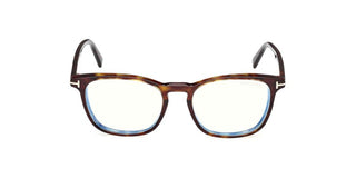 Tom Ford FT5960-B men Havana Squared Eyeglasses