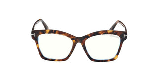 Tom Ford FT5965-B women Havana Geometric Eyeglasses