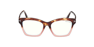 Tom Ford FT5965-B women Havana Geometric Eyeglasses