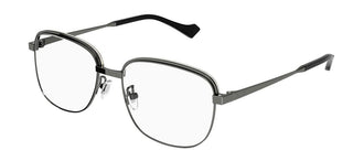 Gucci GG1102O men Ruthenium Geometric Eyeglasses