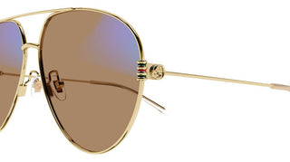 Gucci GG1280S women Gold Pilot Sunglasses