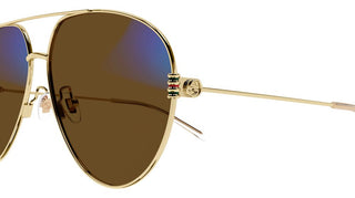 Gucci GG1280S women Gold Pilot Sunglasses