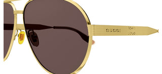 Gucci GG1513S men Gold Pilot Sunglasses