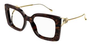 Gucci Gg1567o Women Havana Butterfly Eyeglasses