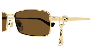 Gucci Gg1600s Women Gold Squared Sunglasses