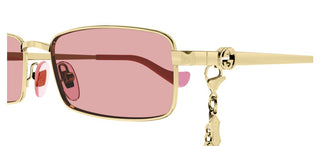 Gucci Gg1600s Women Gold Squared Sunglasses