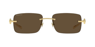 Gucci Gg1703s Men Gold Rectangle Sunglasses