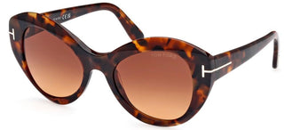 Tom Ford GUINEVERE FT 1084 women Havana Butterfly Sunglasses