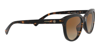 Coach HC 8285U women Havana Geometric Sunglasses