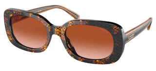 Coach HC 8358U women Havana Geometric Sunglasses