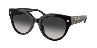 Coach HC 8393U women Black Round Sunglasses