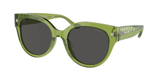 Coach HC 8393U women Green Round Sunglasses