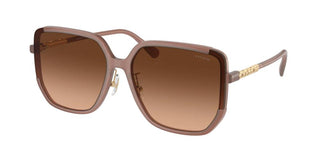 Coach HC 8401D women Brown Geometric Sunglasses