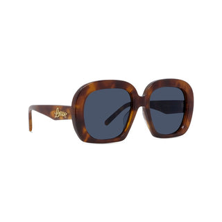 LOEWE LW40113U women Havana Geometric Sunglasses