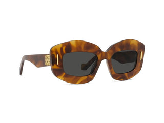 LOEWE Anagram LW40114I women Havana Rectangle Sunglasses