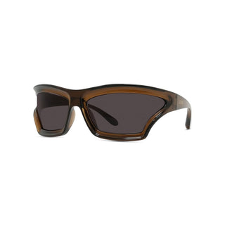 LOEWE LW40143U men Brown Shield Sunglasses