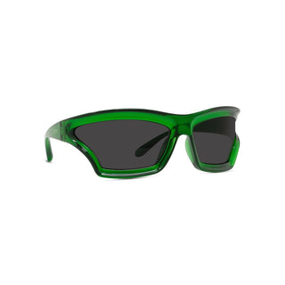 LOEWE LW40143U men Green Shield Sunglasses