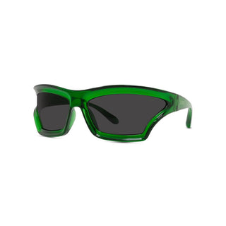 LOEWE LW40143U men Green Shield Sunglasses