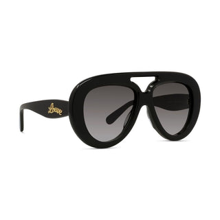 LOEWE LW40144U men Black Pilot Sunglasses