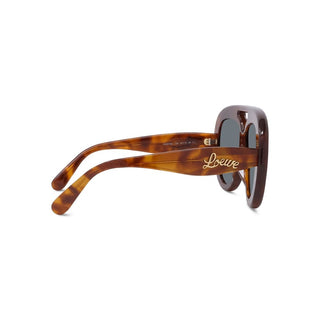 LOEWE LW40144U men Havana Pilot Sunglasses