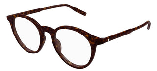 Montblanc MB0009O men Havana Geometric Eyeglasses