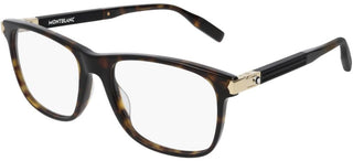 Montblanc MB0035O men Havana Squared Eyeglasses