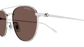 Montblanc MB0211S men Silver Squared Sunglasses