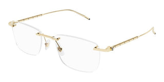 Montblanc MB0215O men Gold Squared Eyeglasses