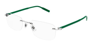 Montblanc MB0221O men Green Rectangle Eyeglasses