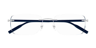 Montblanc MB0221O men Blue Rectangle Eyeglasses