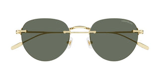 Montblanc MB0239S men Gold Round Sunglasses