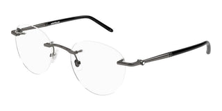 Montblanc MB0244O men Ruthenium Round Eyeglasses