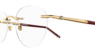 Montblanc MB0244O men Gold Round Eyeglasses