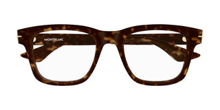 Montblanc MB0266O men Havana Squared Eyeglasses