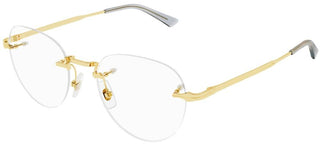 Montblanc MB0268O men Gold Round Eyeglasses