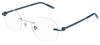 Montblanc MB0282O men Blue Geometric Eyeglasses