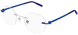 Montblanc MB0282O men Blue Geometric Eyeglasses