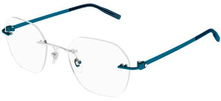 Montblanc MB0282O men Blue Geometric Eyeglasses