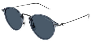 Montblanc MB0294S men Blue Round Sunglasses