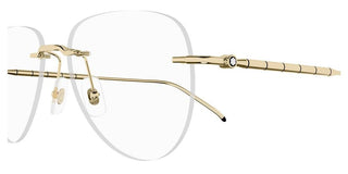 Montblanc MB0312O men Gold Pilot Eyeglasses